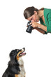 Photographing a dog
