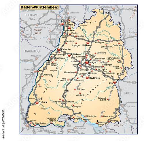 Vector: Baden-Württemberg_Umgebung_orange Baden-Württemberg_Umgebung_orange