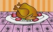 Chicken roast served on a dinner table