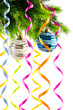 Holiday christmas decoration on white