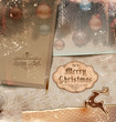 Vintage Christmas Illustration with grungy layered old papers.