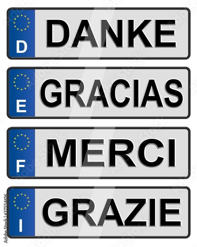 Illustration: European number plates European number plates