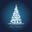 Christmas tree on paper background