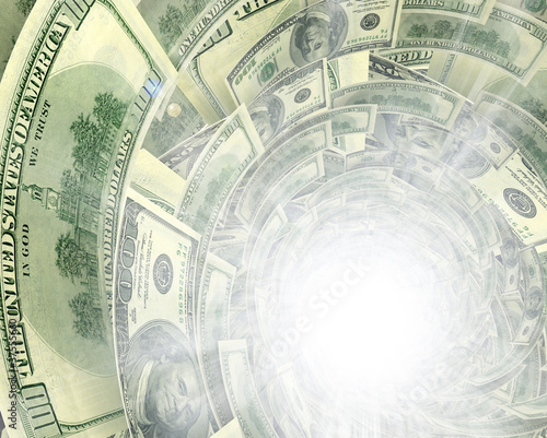 Photo: Dollar flow in white light hole Dollar flow in white light hole