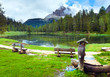 Alpine summer lake view