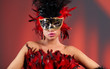 Photo: beautiful woman with mask beautiful woman with mask