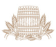 Barrel with wheat ears Barrel with wheat ears