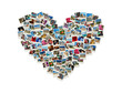 Travel passion - heart shaped collage made of world photos