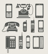 phone set simple icon vector illustration