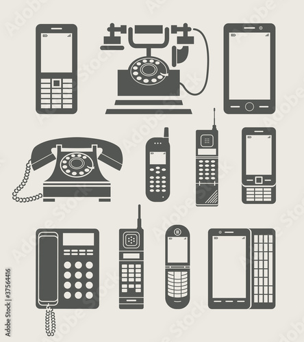 Vector: phone set simple icon vector illustration phone set simple icon vector illustration
