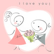 valentines couple women and men with flowers valentines couple women and men with flowers