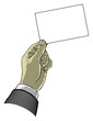Hand holding blank paper Hand holding blank paper