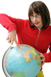 Portrait of a girl with a globe