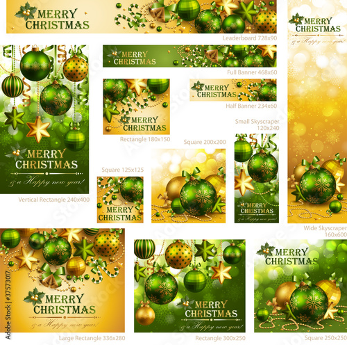Vector: Collection of Christmas banners Collection of Christmas banners