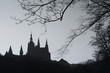 prague castle in darkness