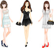 three vector girls