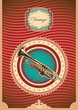 Vintage poster with trumpet.