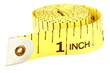 Measuring tape over white background
