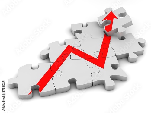 Illustration: Erfolg - Diagramm - Puzzle Erfolg - Diagramm - Puzzle