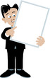 Billy holding and pointing at blank sign-no outline Billy holding and pointing at blank sign-no outline