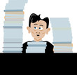 Billy with loads of paperwork-no outline Billy with loads of paperwork-no outline