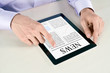 Touching Screen With News On Tablet PC Touching Screen With News On Tablet PC