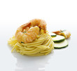 spaghetti con gamberetti e zucchine