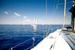 Sailing ship yachts with white sails