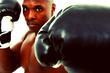 Attractive Thirty Black Boxer Man over White