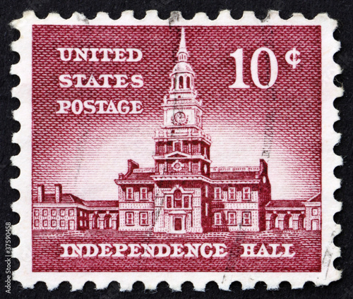 Photo: Postage stamp USA 1954 Independence Hall Postage stamp USA 1954 Independence Hall