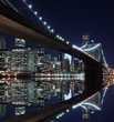 Brooklyn Bridge and Manhattan Skyline At Night, New York City