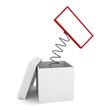 sign springing out of a box with blank copyspace