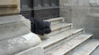 sdf dormant sur des marches