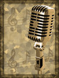 Vintage microphone on the background
