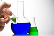 Various laboratory glassware in use Various laboratory glassware in use