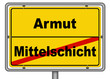 Ortsschild Armut Mittelschicht