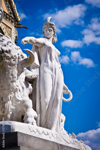 Photo: Albert Memorial, Kensington, London: detail of America Albert Memorial, Kensington, London: detail of America