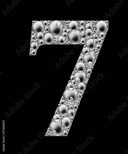 Illustration: figure seven bubble font figure seven bubble font