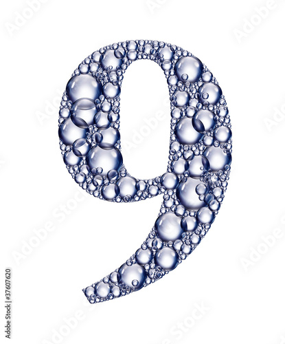 Illustration: number nine bubbles number nine bubbles