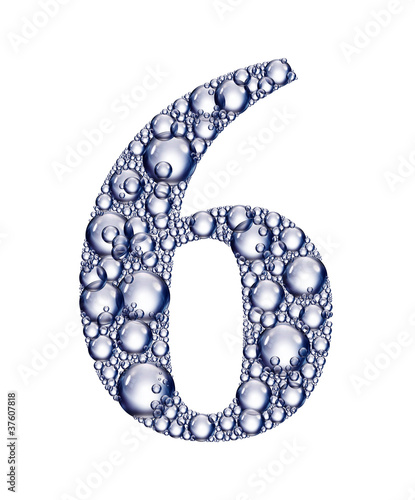 Illustration: number six bubbles number six bubbles