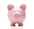 Front view of piggy bank isolated on white background