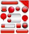 Red high-detailed modern buttons.