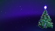Xmas tree. CG blue background.