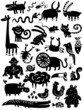 domestic and wild  animal icon set