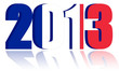 New Year 2013 with Flag of France - a 3d image