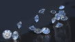 Large group of gemstones rolling down Large group of gemstones rolling down