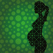 pregnant naked woman silhouette - illustration