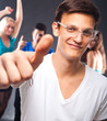 Young students partying
