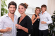 Two couples celebrating Christmas