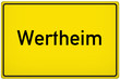 Ortseingangsschild der Stadt Wertheim